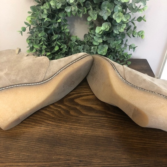 J Crew Lace Up Leather Wedge Booties Size 10 - Picture 6 of 9
